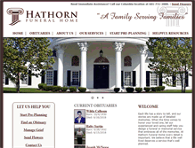 Tablet Screenshot of hathornfuneralhome.com